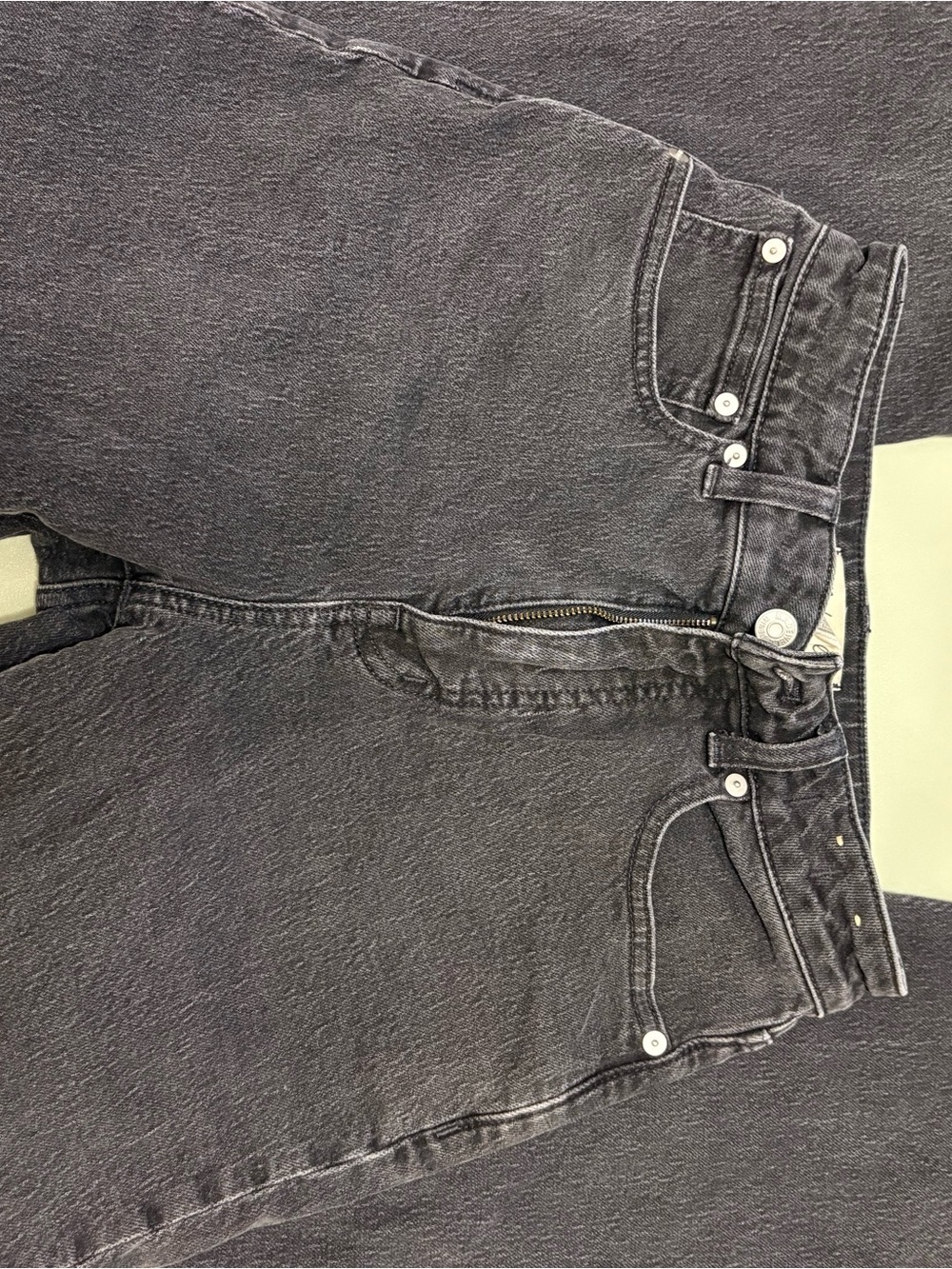 Madewell Charcoal Black High-Rise Straight Jeans